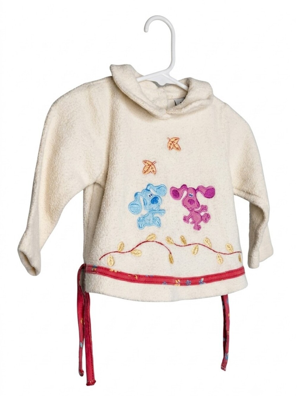 Blues Clues Vintage 12M Cream Kids Top with Blue & Pink Puppy Embroidery